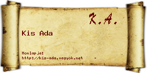 Kis Ada névjegykártya